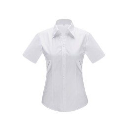 網上下單訂做短袖女款襯衫  設計修腰職業白色細斜條紋恤衫 恤衫中心 45% Cotton 55% Polyester CHENSHANG YWD4503 SKR054 網上下單訂做短袖女款襯衫  設計修腰職業白色細斜條紋恤衫 恤衫中心 45% Cotton 55% Polyester CHENSHANG YWD4503 SKR054